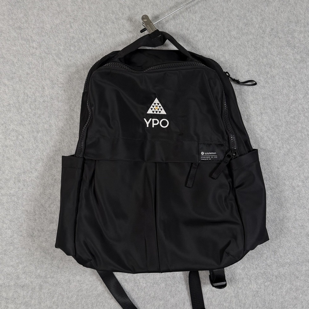 Lululemon Crew Backpack Black 22L Everyday Bag Commuter YPO Logo NWOT
